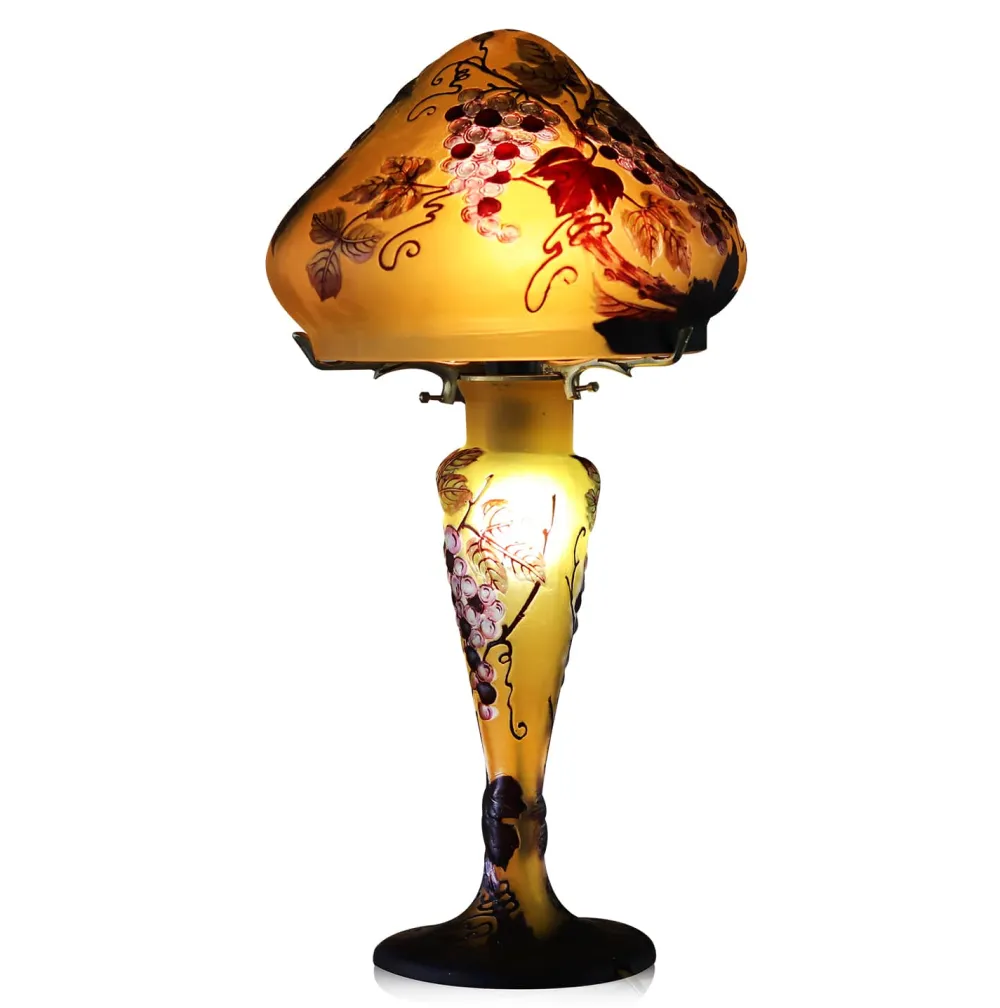 Vessière Cristaux Luminaires|Lampes Pâte De Verre|Lampe pâte de verre art nouveau n°14 Tip Gallé