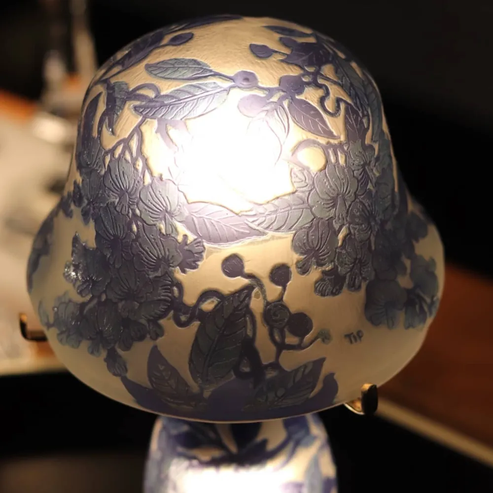 Vessière Cristaux Luminaires|Lampes Pâte De Verre|Lampe pâte de verre art nouveau n°3 Tip Gallé