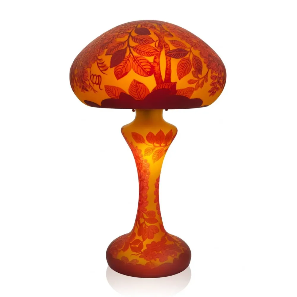 Vessière Cristaux Luminaires|Lampes Pâte De Verre|Lampe pâte de verre art nouveau F1 Tip Gallé