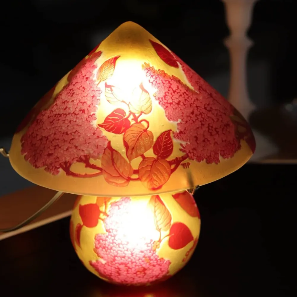 Vessière Cristaux Luminaires|Lampes Pâte De Verre|Lampe pâte de verre conique tip gallé N°22