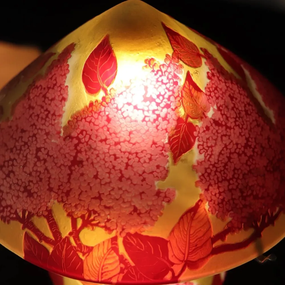 Vessière Cristaux Luminaires|Lampes Pâte De Verre|Lampe pâte de verre conique tip gallé N°22