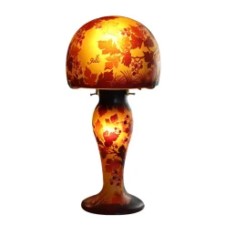 Vessière Cristaux Luminaires|Lampes Pâte De Verre|Lampe pâte de verre perroquets tip gallé