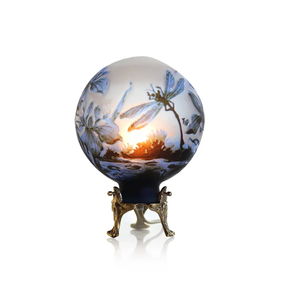 Vessière Cristaux Luminaires|Lampes Pâte De Verre|Lampe pâte de verre ronde tip gallé