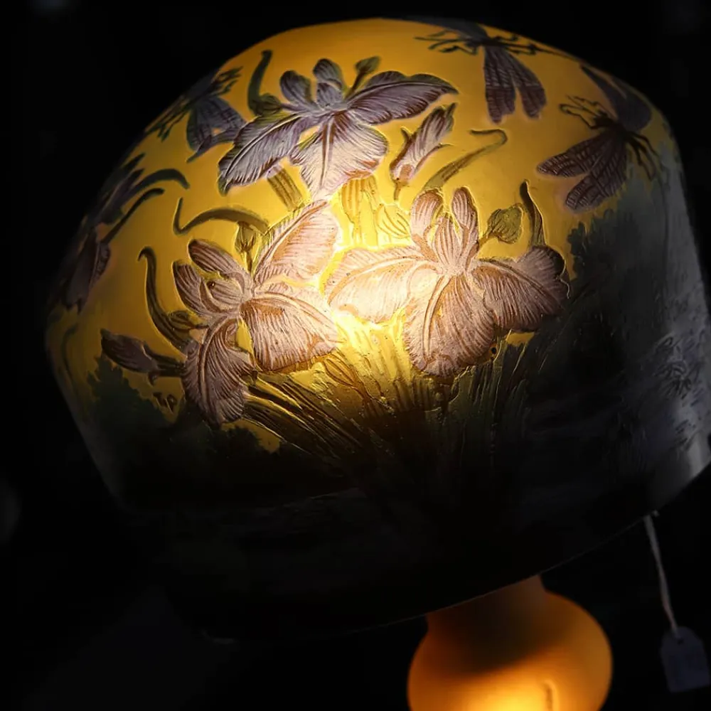 Vessière Cristaux Luminaires|Lampes Pâte De Verre|Lampe pâte de verre Tip Gallé