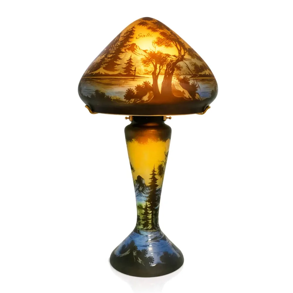 Vessière Cristaux Luminaires|Lampes Pâte De Verre|Lampe pâte de verre tip gallé N°21
