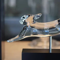 Vessière Cristaux Bestiaire|Animaux Cristal|Lapin courant cristal baccarat f. pompon
