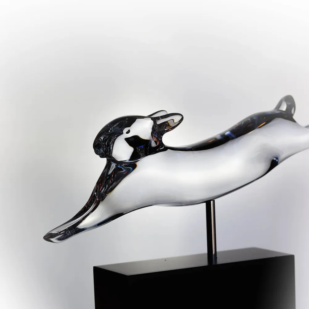 Vessière Cristaux Bestiaire|Animaux Cristal|Lapin courant cristal baccarat f. pompon