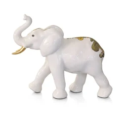 Vessière Cristaux Faïence De Longwy|Animaux|Éléphant chargeant Multant Émaux de Longwy