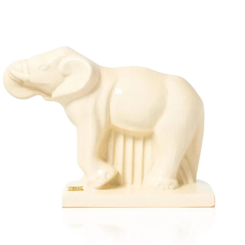 Vessière Cristaux Lunéville|Éléphant Lemanceau Craquelés Faïence de Lunéville