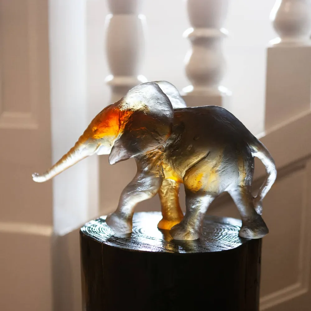 Vessière Cristaux Bestiaire|Animaux Cristal|Éléphant Savana MM de Isabelle Carabantes Daum