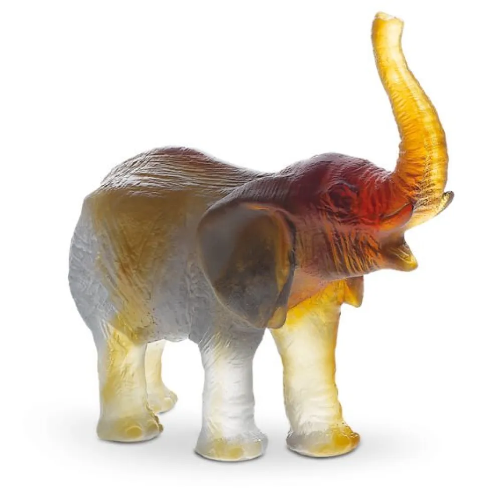 Vessière Cristaux Animaux Cristal|Bestiaire|Éléphant vert ambre pm j.f leroy daum