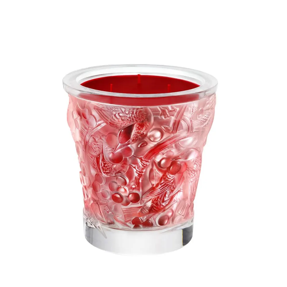 Vessière Cristaux Coupes, Coupelles Et Photophores|Bougies Lalique|Merles et raisins, bougie parfumée cristal lalique