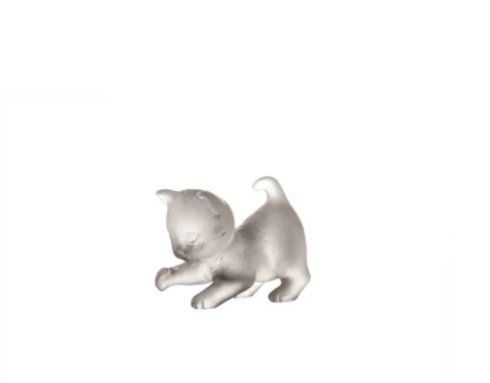 Vessière Cristaux Figurines Miniature Cristal|Bestiaire|Mini chaton joueur gris daum