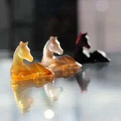 Vessière Cristaux Animaux Cristal|Bestiaire|Mini poulain ambre gris daum