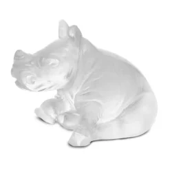 Vessière Cristaux Bestiaire|Figurines Miniature Cristal|Mini rhinocéros clair daum
