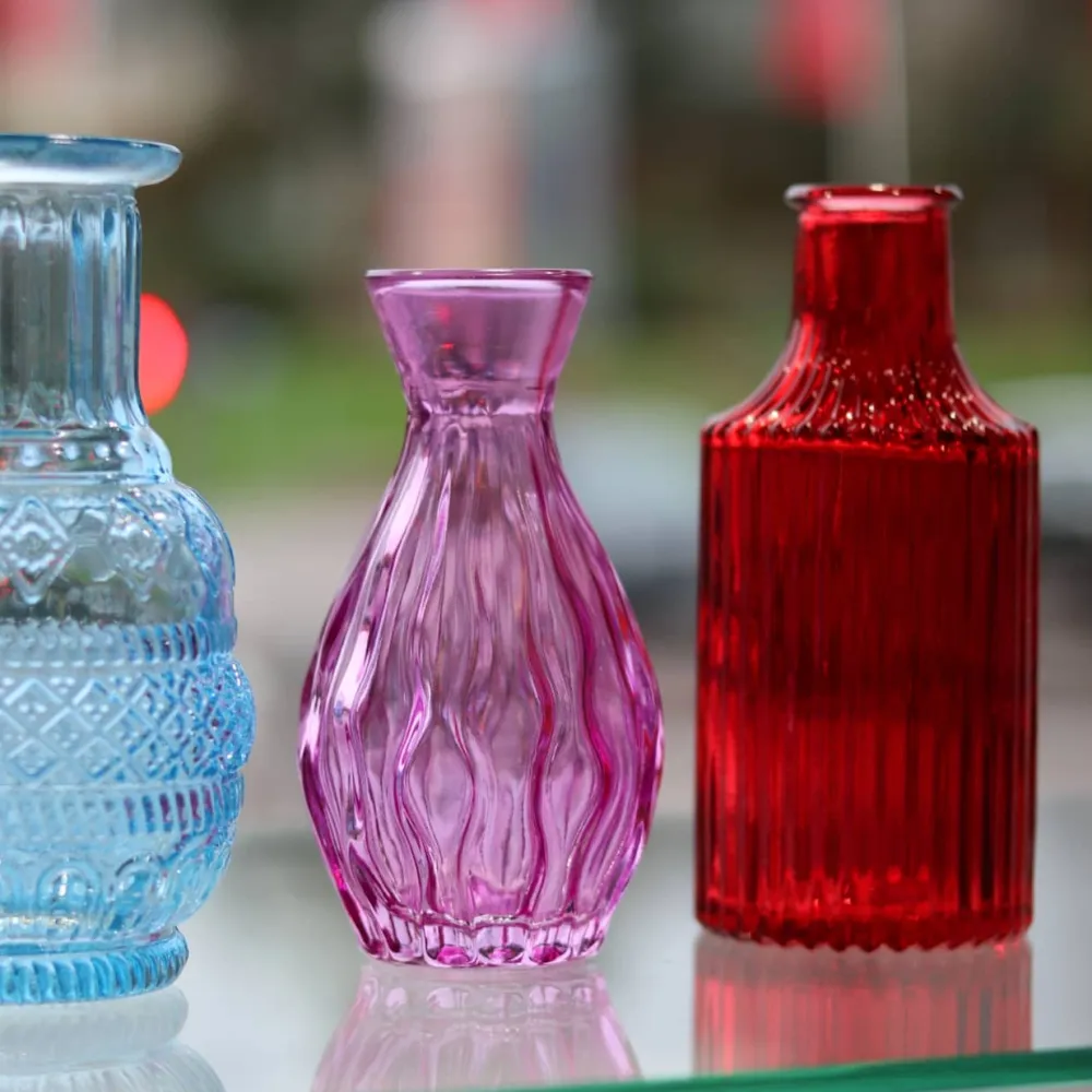 Vessière Cristaux Vases Cristal Couleur|Vases|Mini vase en verre rouge N°7