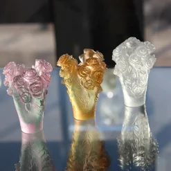 Vessière Cristaux Vases Cristal Couleur|Vases|Mini vase roses passion vert rose daum