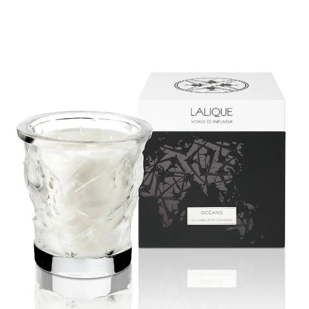 Vessière Cristaux Coupes, Coupelles Et Photophores|Bougies Lalique|Océans, bougie parfumée cristal lalique