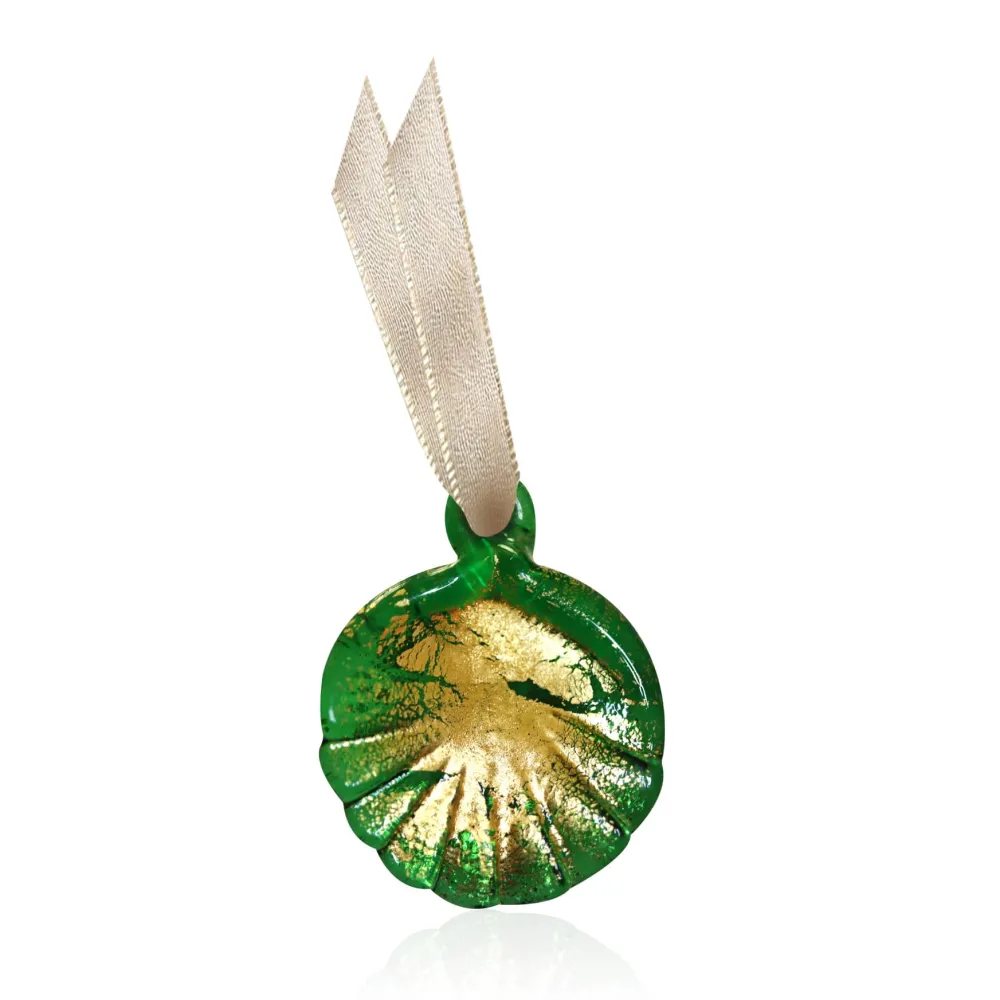 Vessière Cristaux Décoration|Ornements Cristal|Ornement de Venise à l’or vert – 5 EX