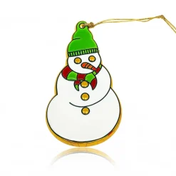 Vessière Cristaux Décorations De Noël|Ornements Cristal|Ornement Noël Bonhomme de Neige Émaux de Longwy