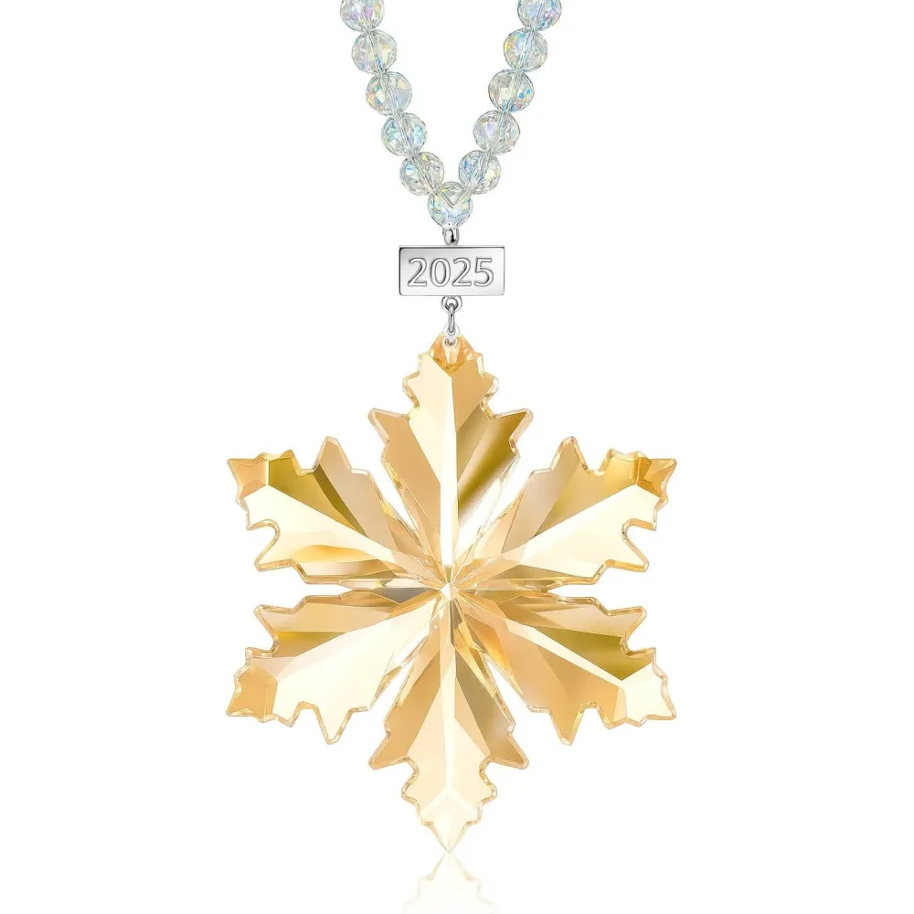 Vessière Cristaux Décoration|Ornements Cristal|Ornement Étoile de Bethléem lustré or 2025 – 35 EX