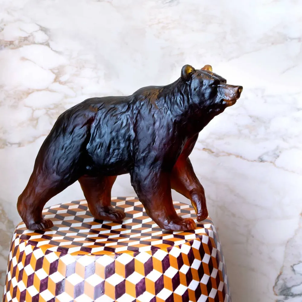 Vessière Cristaux Sculptures Cristal|Editions D’Art|Ours brun daum
