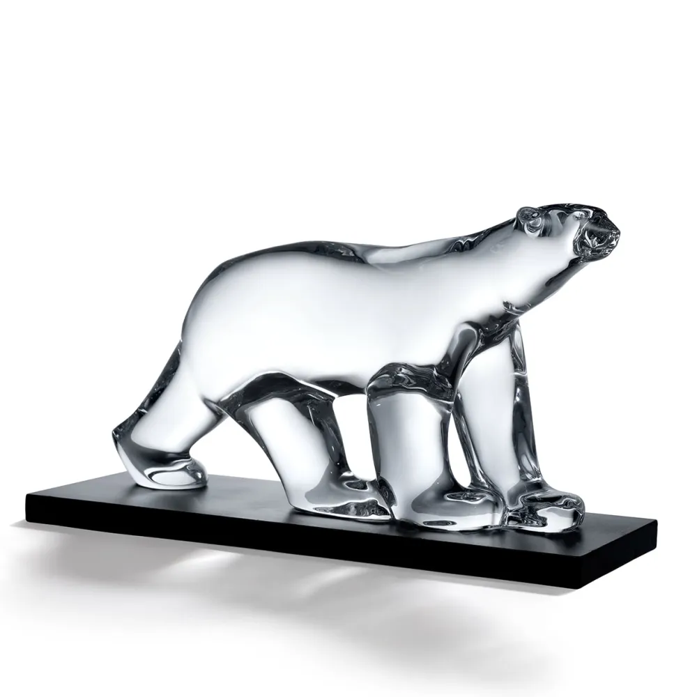 Vessière Cristaux Décoration|Bestiaire|Ours pompon cristal clair baccarat