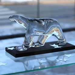 Vessière Cristaux Décoration|Bestiaire|Ours pompon cristal clair baccarat