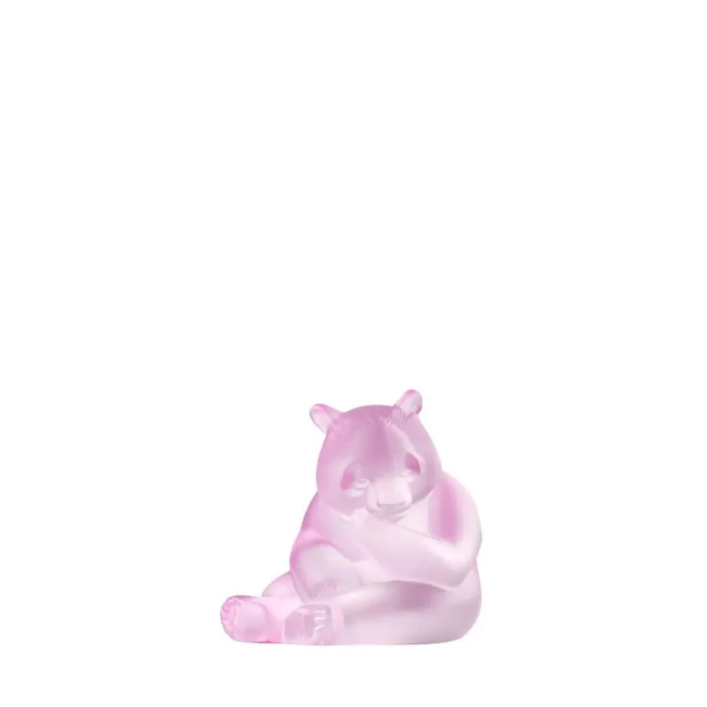 Vessière Cristaux Sculptures Et Figurines|Bestiaire|Panda cristal rose Lalique