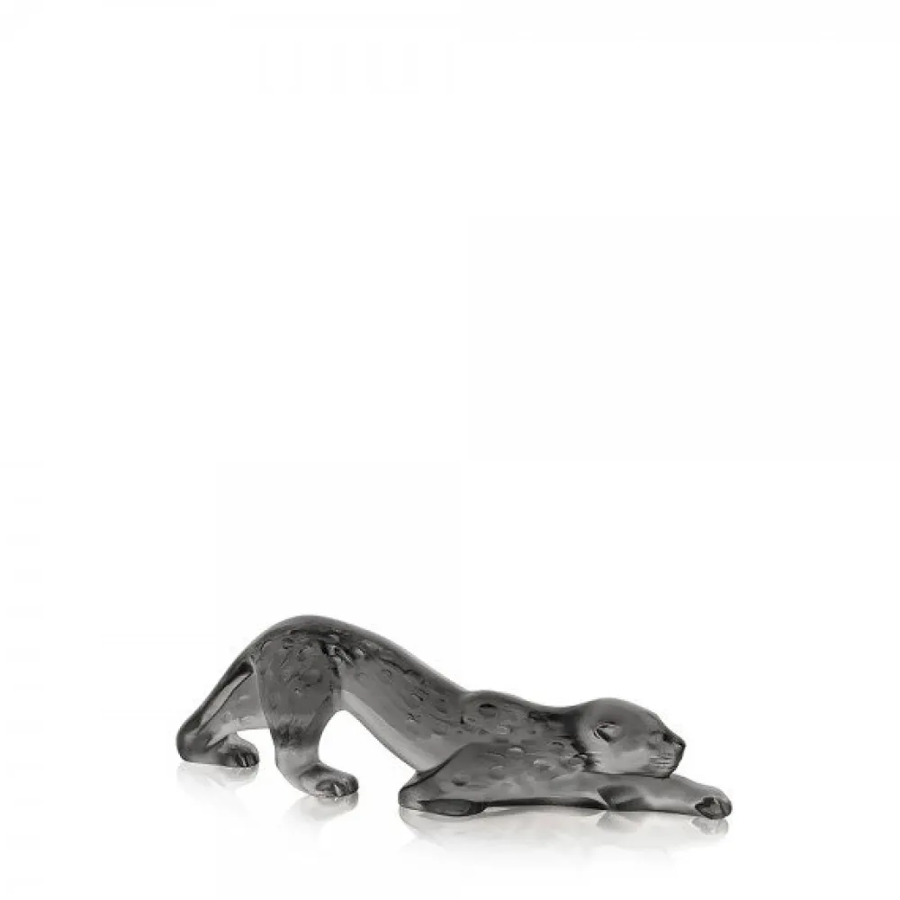 Vessière Cristaux Sculptures Et Figurines|Bestiaire|Panthère zeila grise lalique