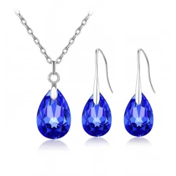 Vessière Cristaux Pendentifs Cristal|Pendentifs|Parure pendentif + boucles d’oreilles noces de cristal