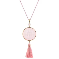 Vessière Cristaux Pendentifs Cristal|Pendentifs|Pendentif aréthuse rond rose Lalique