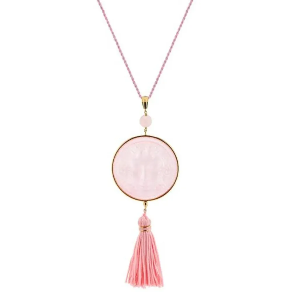 Vessière Cristaux Pendentifs Cristal|Pendentifs|Pendentif aréthuse rond rose Lalique
