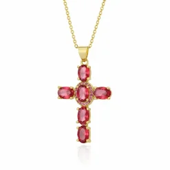 Vessière Cristaux Colliers Cristal|Colliers|Pendentif croix de l’Aurore