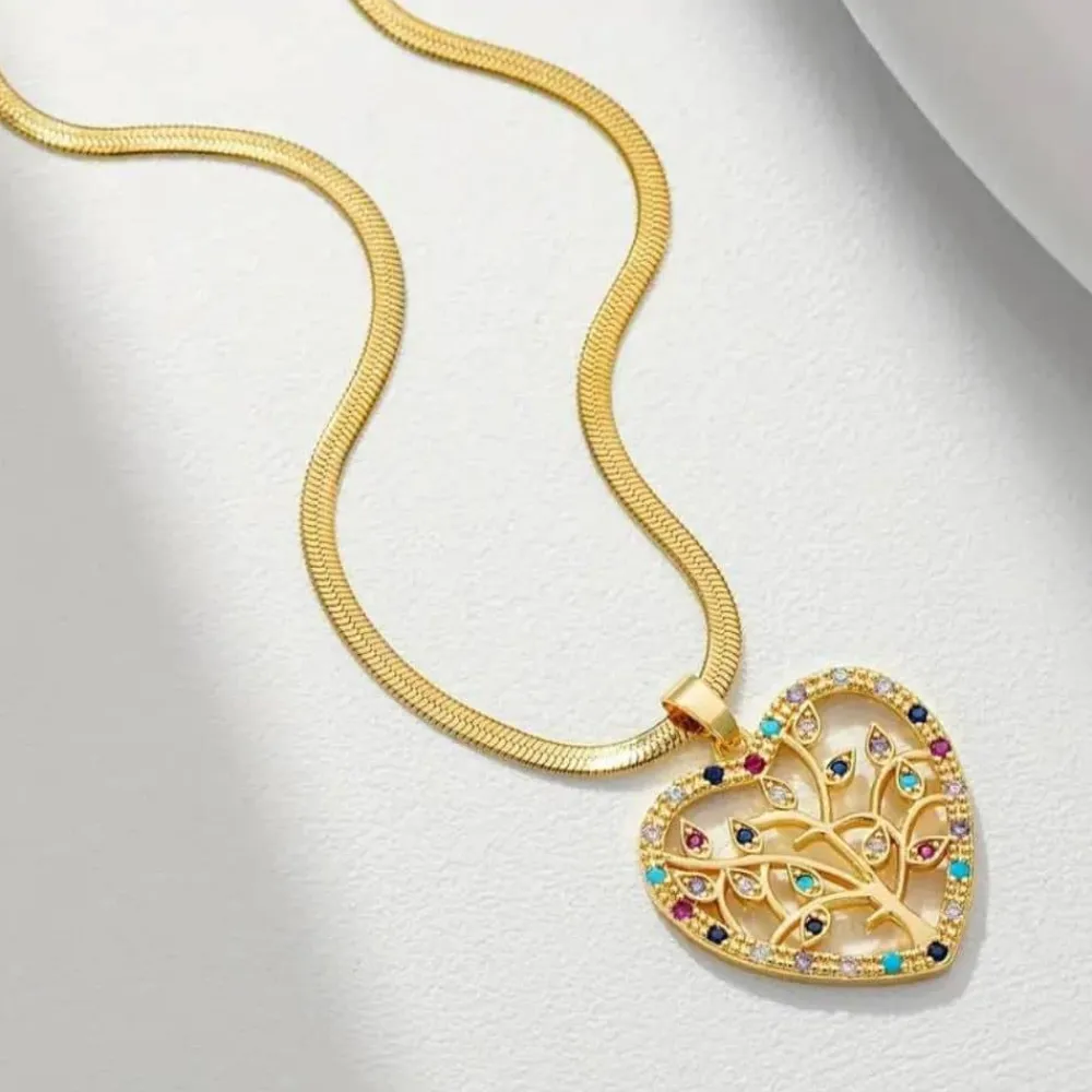 Vessière Cristaux Pendentifs Cristal|Pendentifs|Pendentif cœur arbre de vie