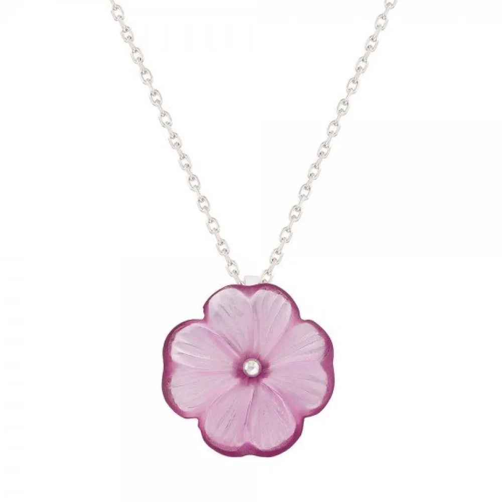 Vessière Cristaux Pendentifs Cristal|Pendentifs|Pendentif fleur fuchsia lalique