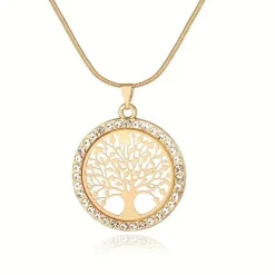 Vessière Cristaux Pendentifs Cristal|Pendentifs|Pendentif rond arbre de vie incolore