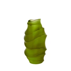 Vessière Cristaux Vases|Editions D’Art|Petit vase sand vert daum par christian ghion