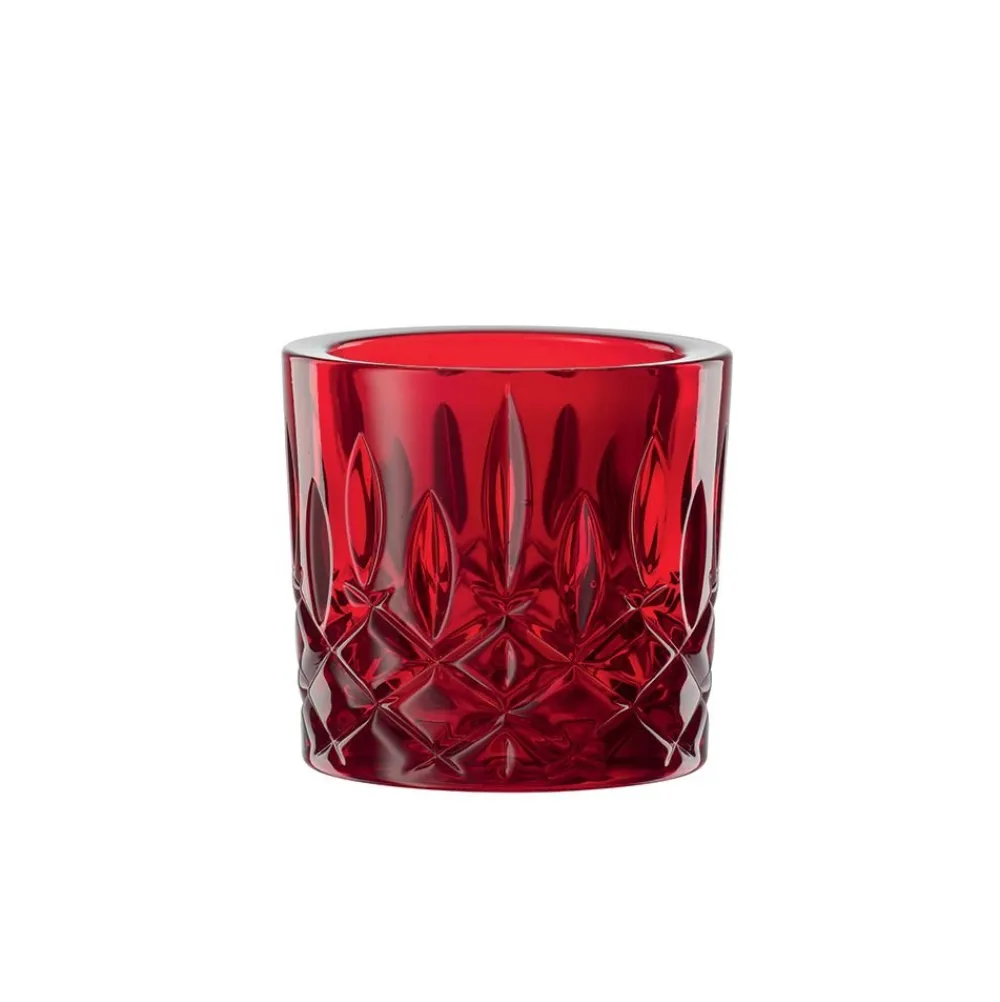 Vessière Cristaux Photophores, Bougeoirs Cristal|Coupes, Coupelles Et Photophores|Photophore cristal rouge noblesse nachtmann