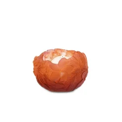 Vessière Cristaux Photophores, Bougeoirs Cristal|Photophore rouge orange bouquet Daum