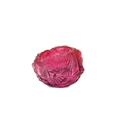 Vessière Cristaux Photophores, Bougeoirs Cristal|Photophore rouge violet bouquet daum