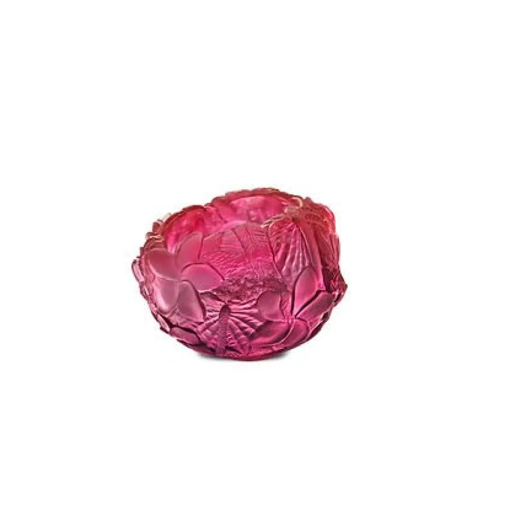 Vessière Cristaux Photophores, Bougeoirs Cristal|Photophore rouge violet bouquet daum
