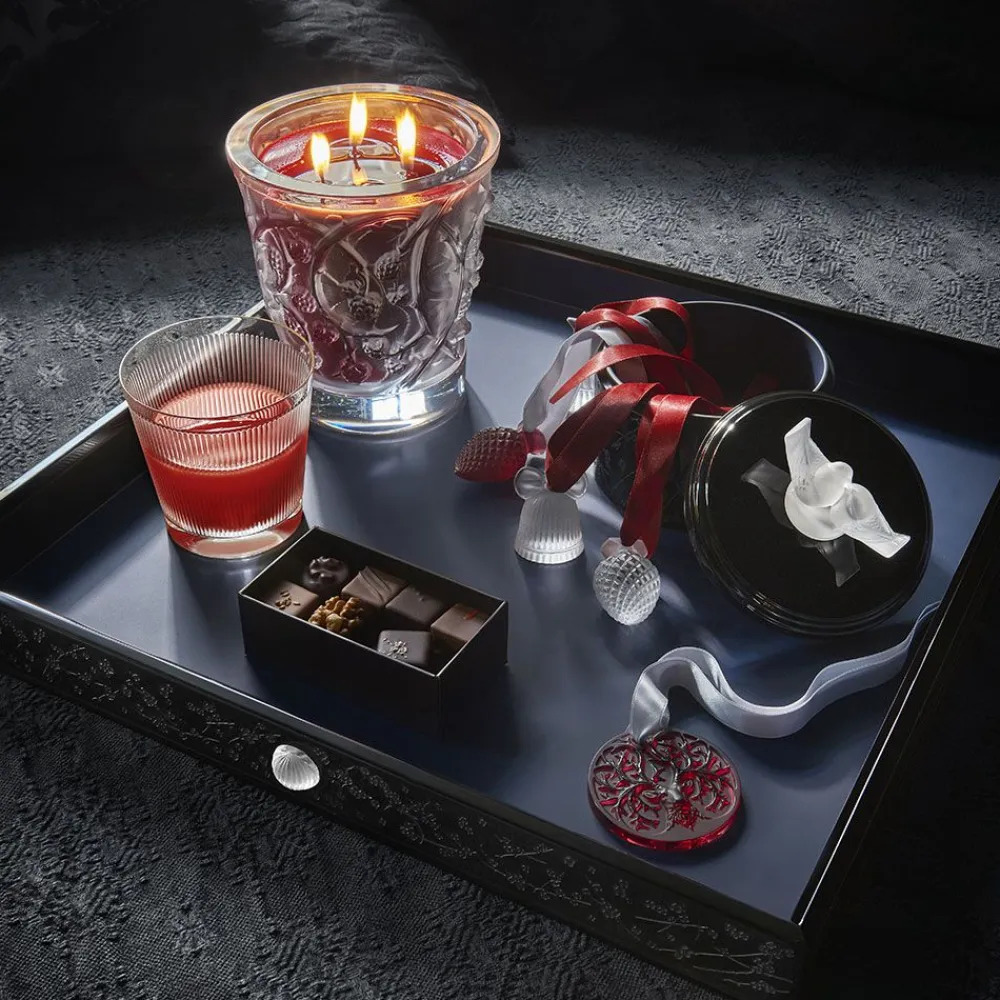 Vessière Cristaux Coupes, Coupelles Et Photophores|Bougies Lalique|Épines, bougie parfumée cristal lalique