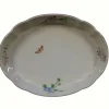 Vessière Cristaux Lunéville|Plat ovale gratin vent de fleurs lunéville