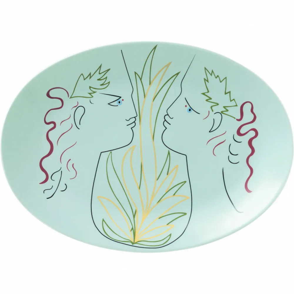 Vessière Cristaux Plateau & Coupe|Coupelles Cristal|Plat ovale porcelaine Orphée et Eurydice Jean Cocteau Raynaud