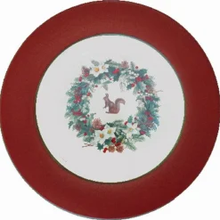 Vessière Cristaux Lunéville|Plat roses des neiges