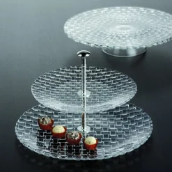 Vessière Cristaux Art De La Table|Accessoires Table Cristal|Plat tarte avec cloche bossa nova