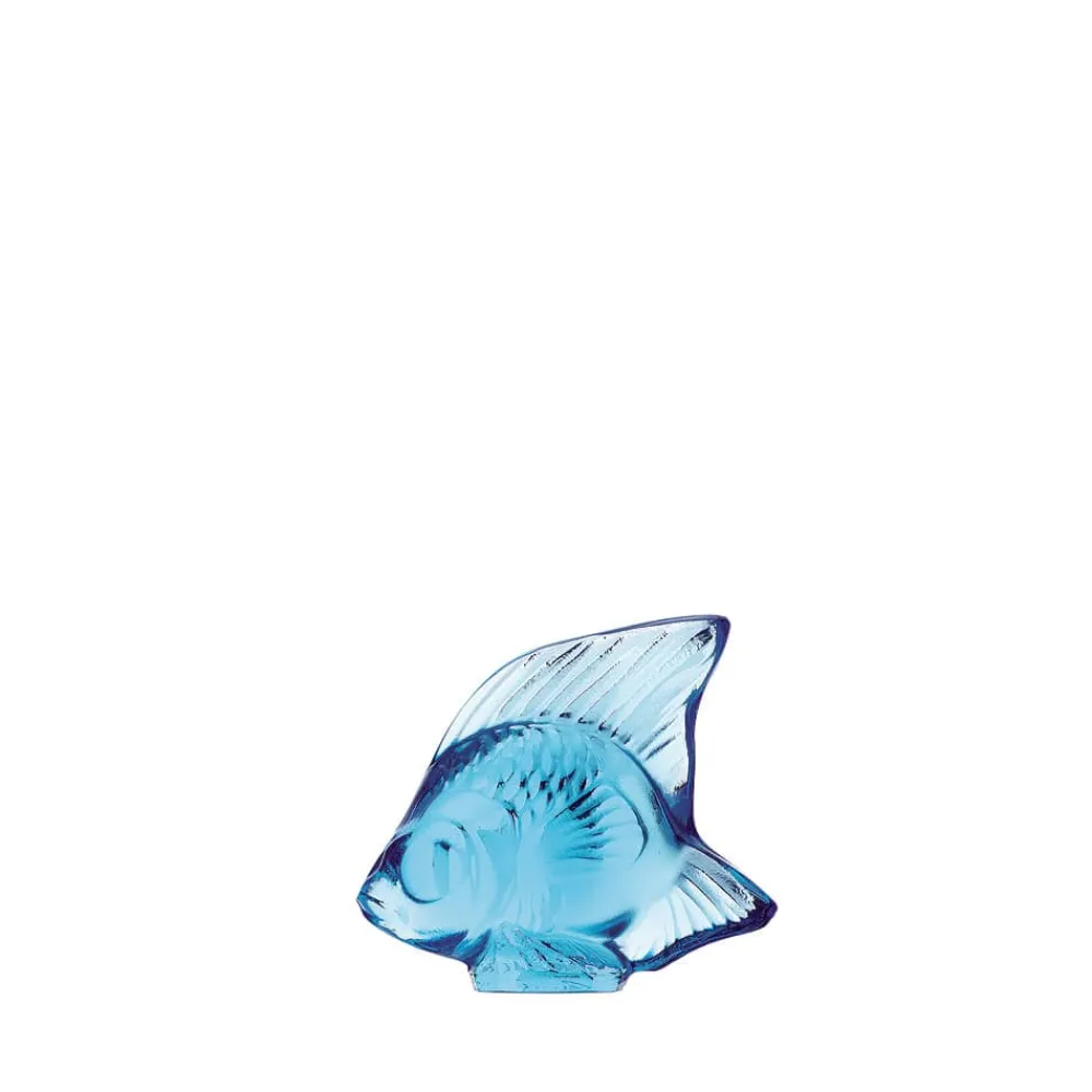 Vessière Cristaux Sculptures Et Figurines|Bestiaire|Poisson bleu pâle lalique