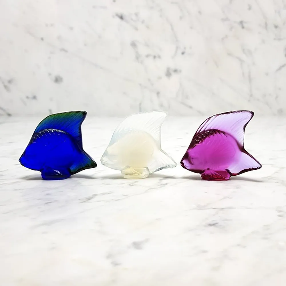 Vessière Cristaux Figurines Miniature Cristal|Animaux Cristal|Poisson opale lalique