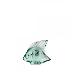 Vessière Cristaux Figurines Miniature Cristal|Sculptures Et Figurines|Poisson vert menthe lalique